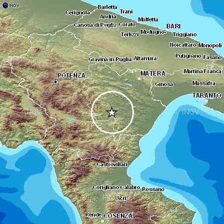 Terremoto, Cartina dll'INGV